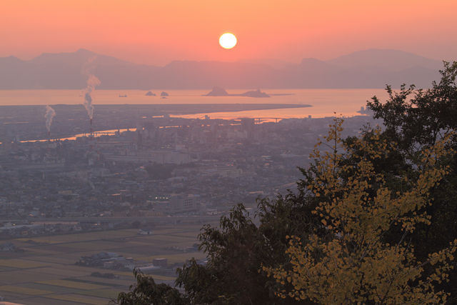 八代平野の夕景