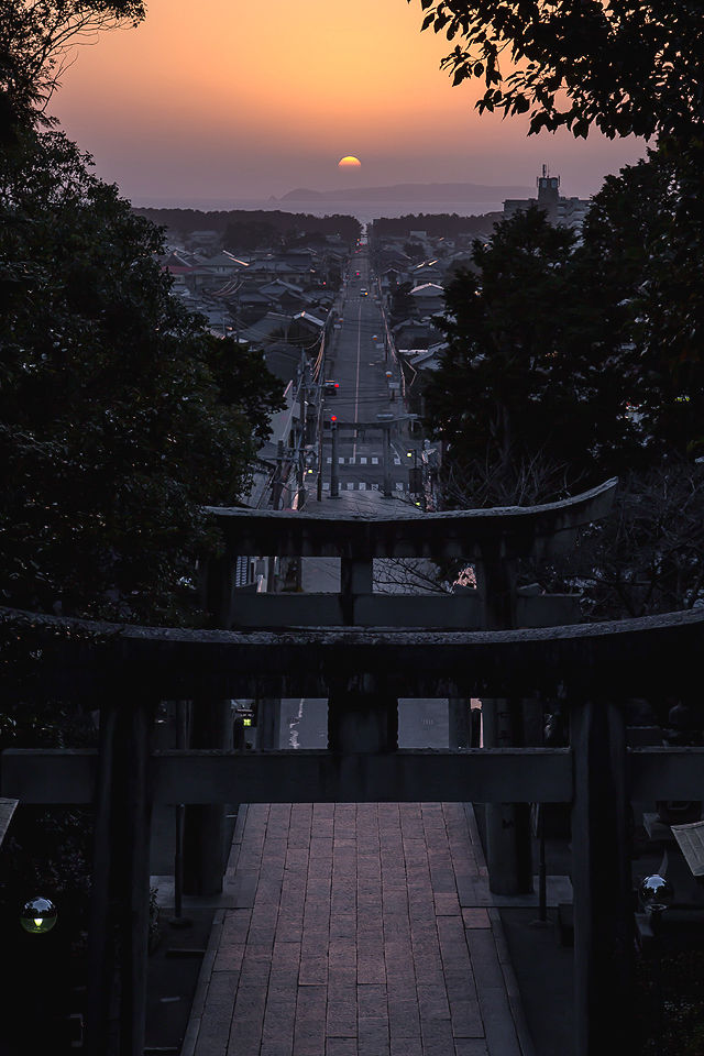 宮地嶽神社の夕景