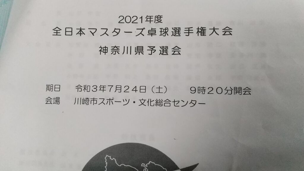 全日本マスターズ神奈川県予選 山ちゃんの活動日記