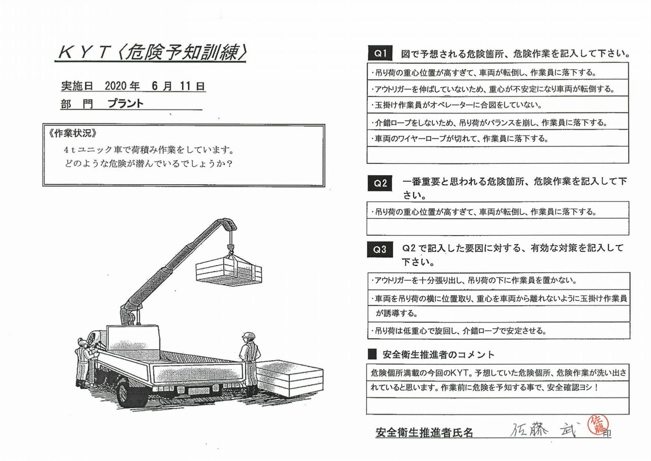 危険予知訓練 Kyt プラント部門 青森県黒石市の山形砕石blog 危険予知訓練 Kyt プラント部門 青森県黒石市の山形砕石blog