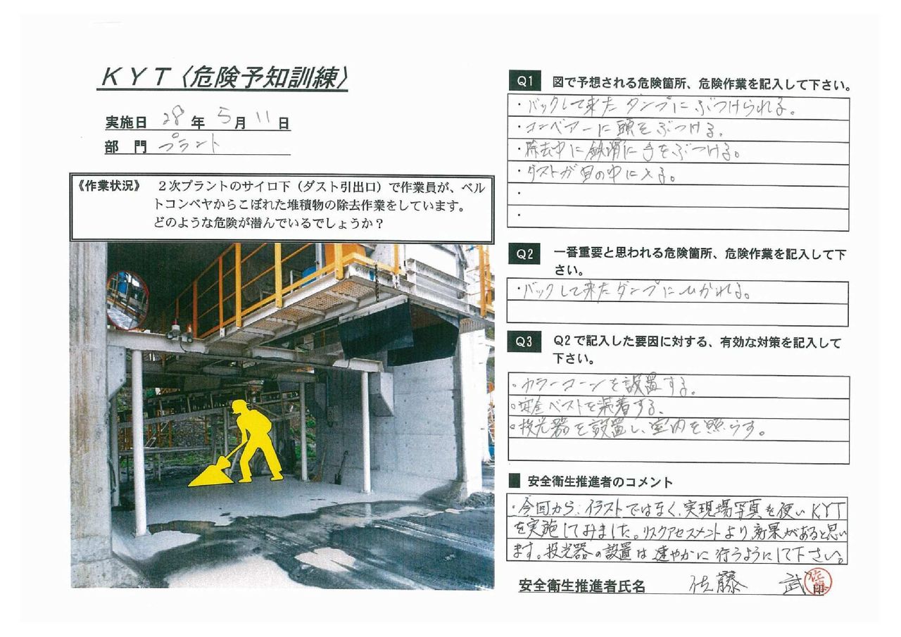 危険予知訓練 Kyt プラント部門 青森県黒石市の山形砕石blog 危険予知訓練 Kyt プラント部門 青森県黒石市の山形砕石blog