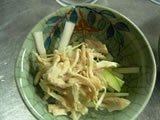 独活と鶏肉でバンバンジー
