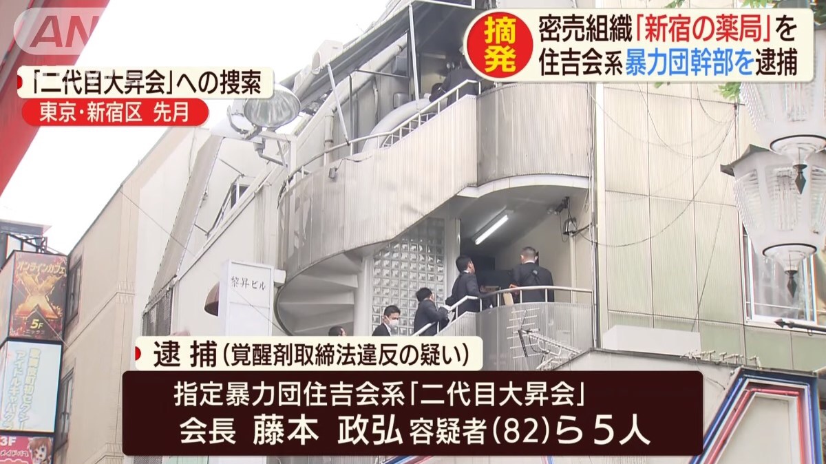 住吉会 幸平一家 理事長の 大昇會 会長ら5人逮捕 関係先から大量の違法薬物 神戸山口組を研究する会