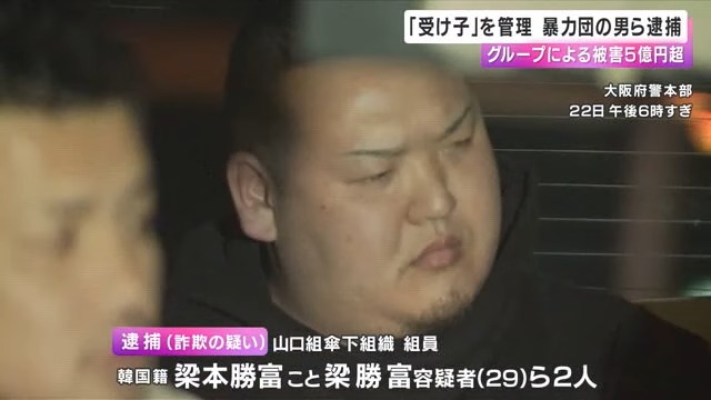 グループによる被害は5億円超か　「受け子」管理の暴力団組員ら逮捕