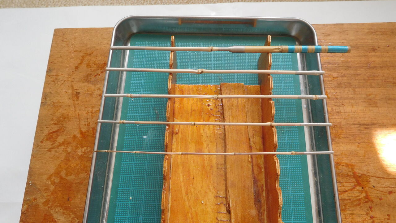 自粛中の寒竹タナゴ竿作り やまめ１１０番