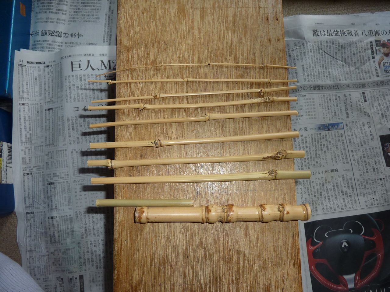 6尺タナゴ竿自作中 やまめ１１０番