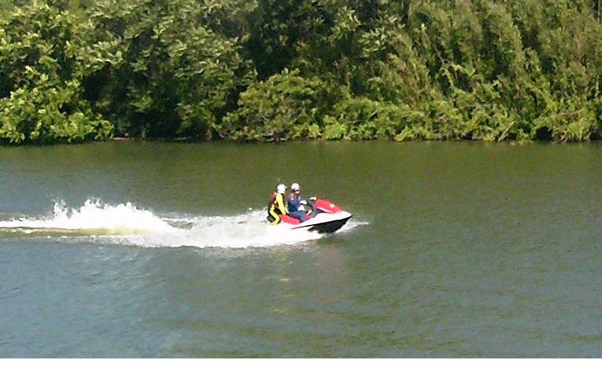 西尾市の矢作古川をフルスピードの水上バイクが 愛知三河の鮎 アマゴ レインボー うなぎ スッポン他