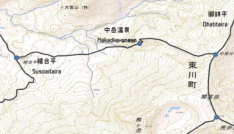 裾合平分岐～中岳温泉～御鉢アイラ