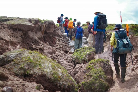 中岳～間宮の崩壊、現地観察会