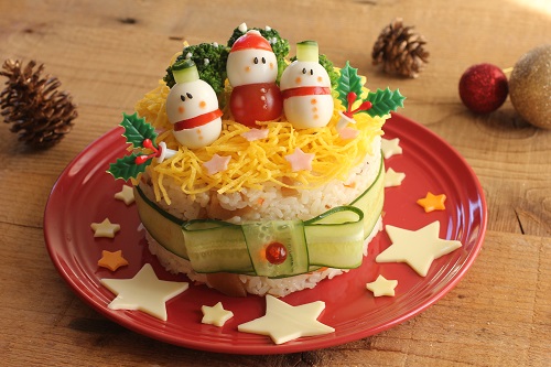 クリスマスごはん サンタと雪だるまのお寿司ケーキ ビジュアル系フード Powered By ライブドアブログ
