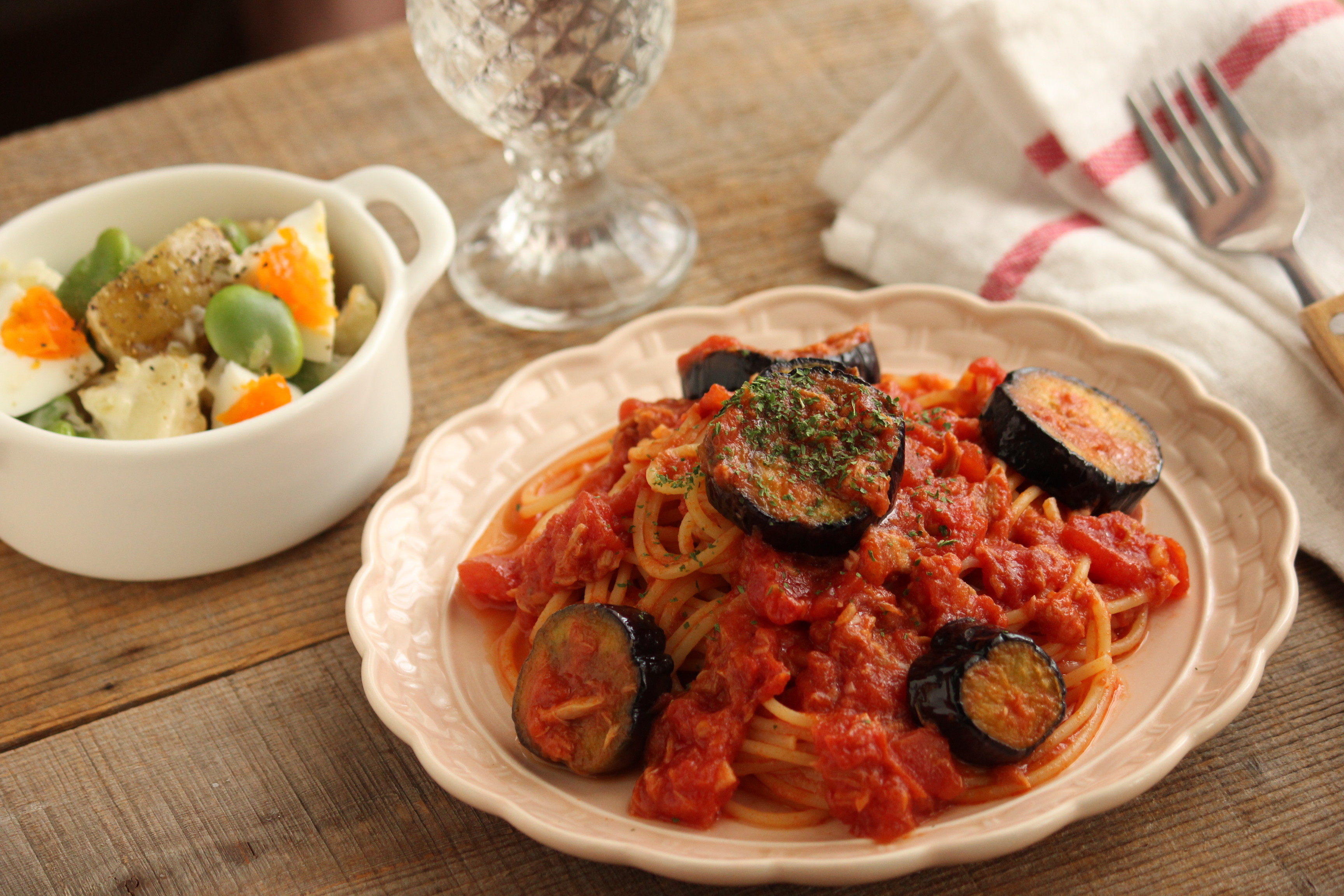 トマトパスタとポテサラ献立 ビジュアル系フード Powered By ライブドアブログ