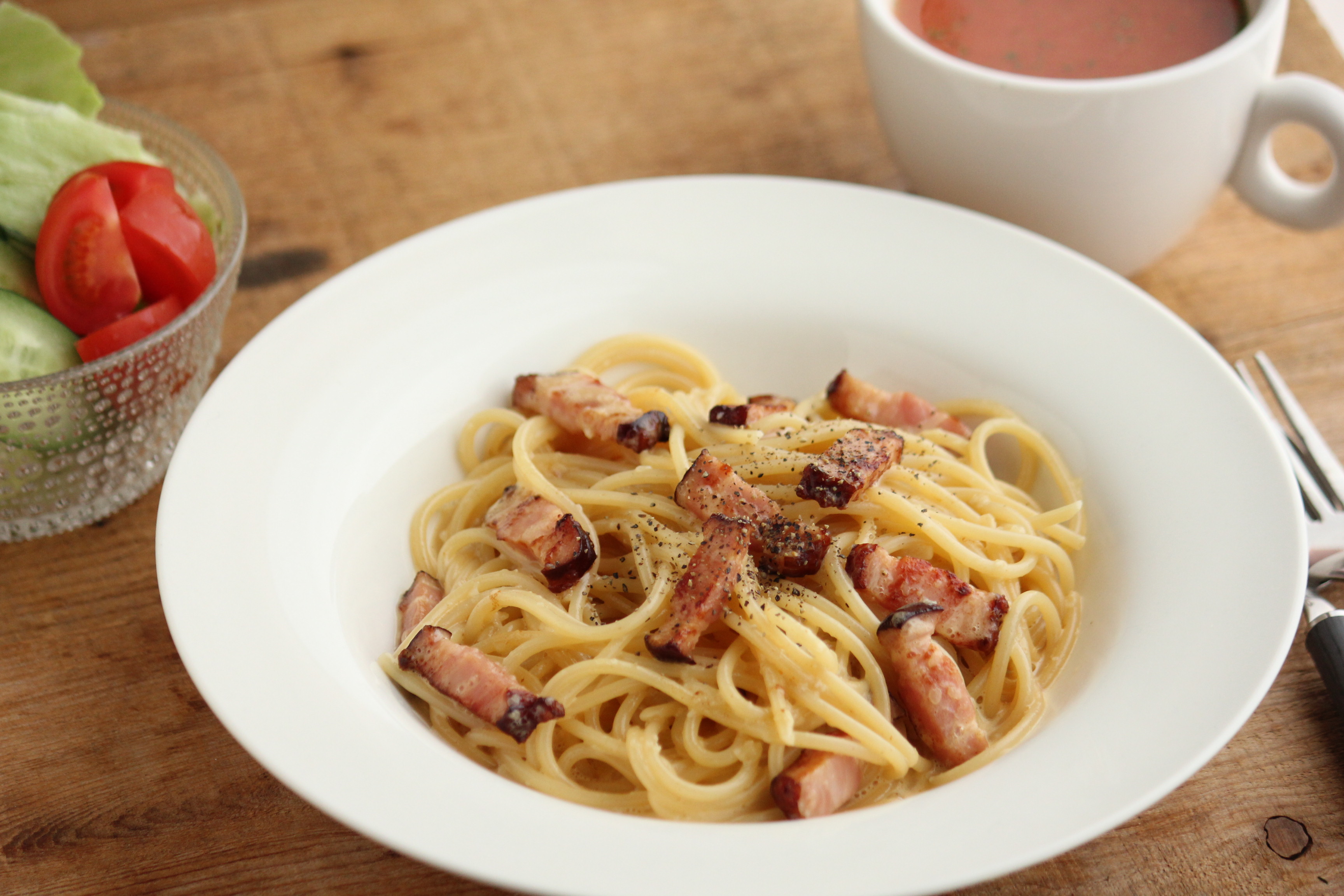 カルボナーラのパスタ献立 ビジュアル系フード Powered By ライブドアブログ