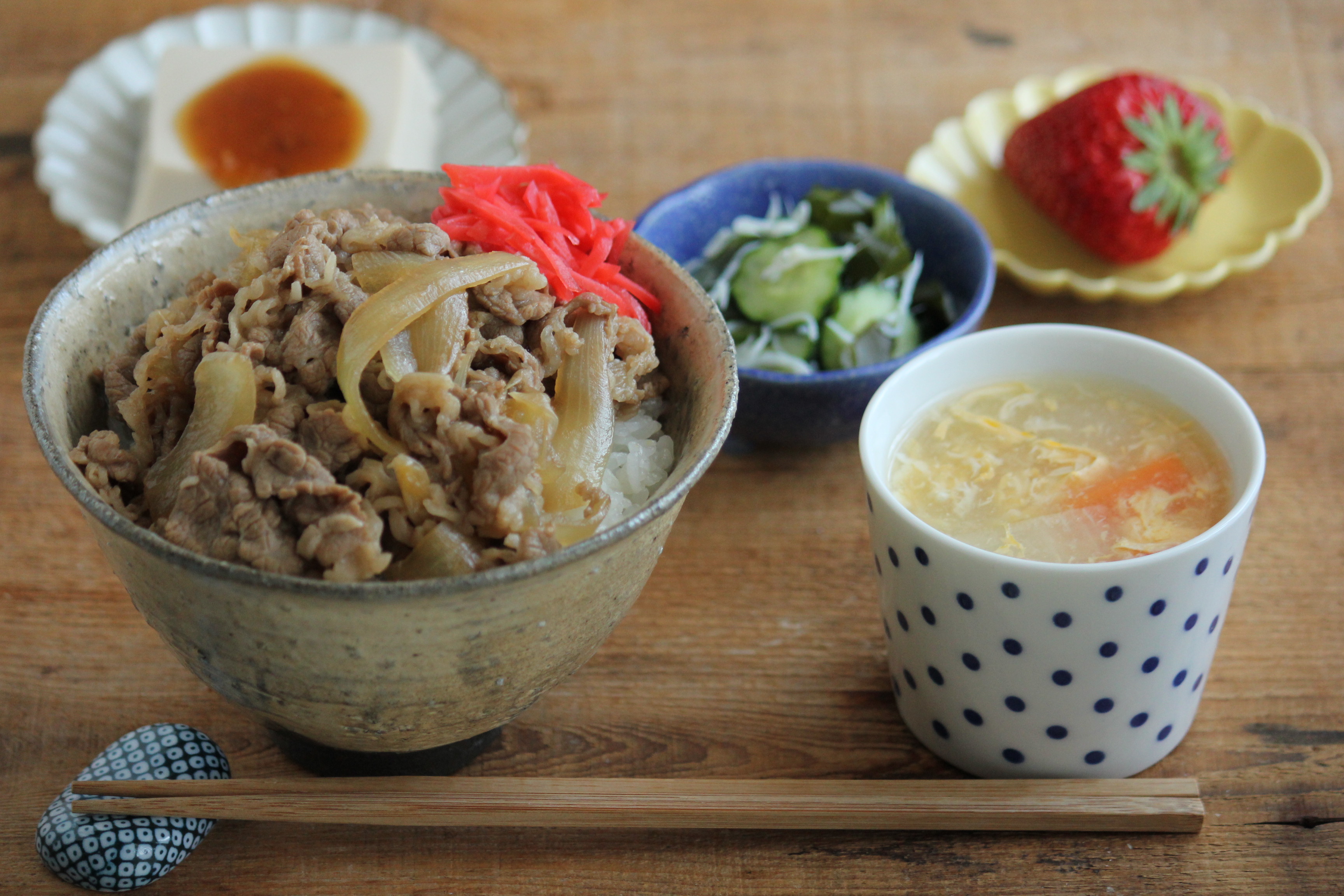 タイバジル牛丼のレシピ
