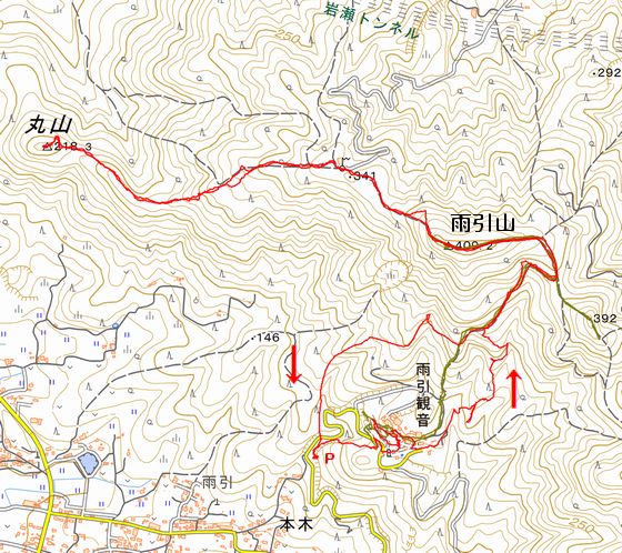 map雨引山