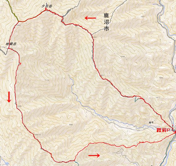 MAP夕日新道・地蔵下山