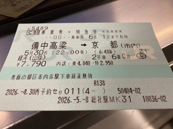 銀河乗車券・特急券