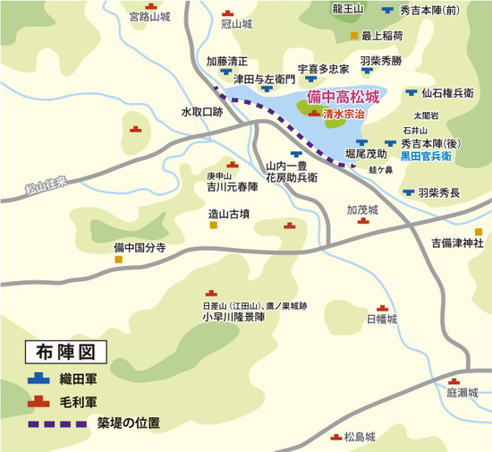高松城布陣図1582