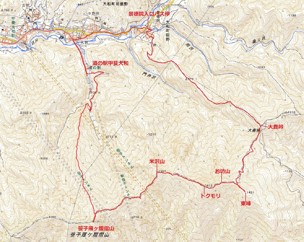 笹子雁ヶ腹摺山 お坊山 週末散歩