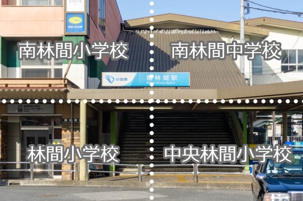 南林間駅前の学校クイズ