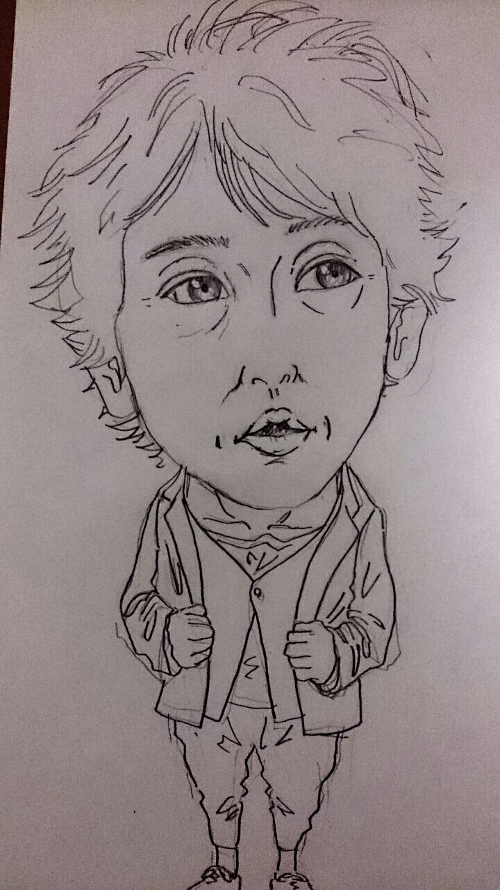 大泉洋さんの似顔絵 線画 やんやんばぁ の似顔絵 Blog