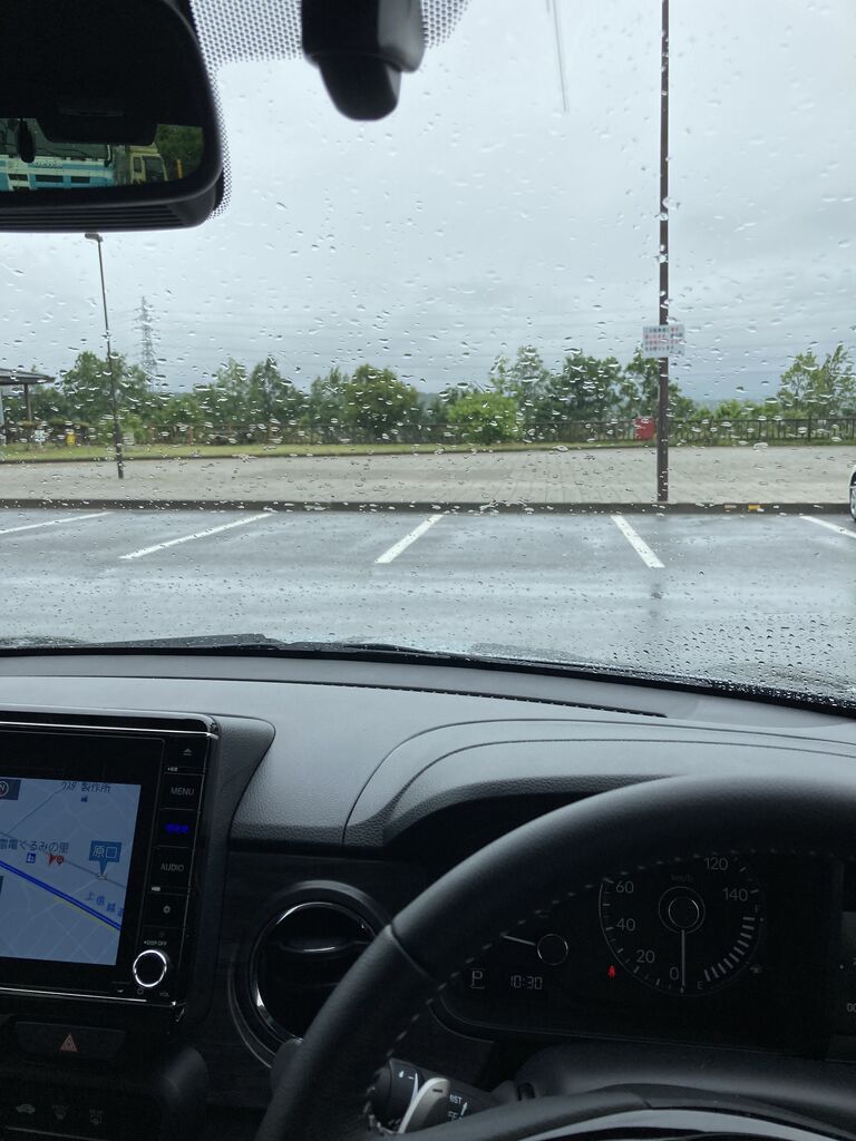 雨の ドライブマイカー 朝日堂 和菓子屋 日記 長野市