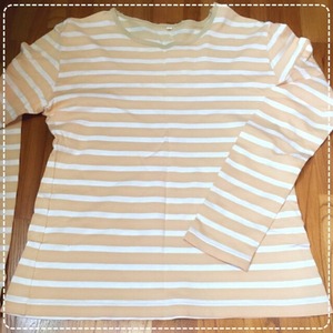 無印 Tシャツ ボーダー ベージュ