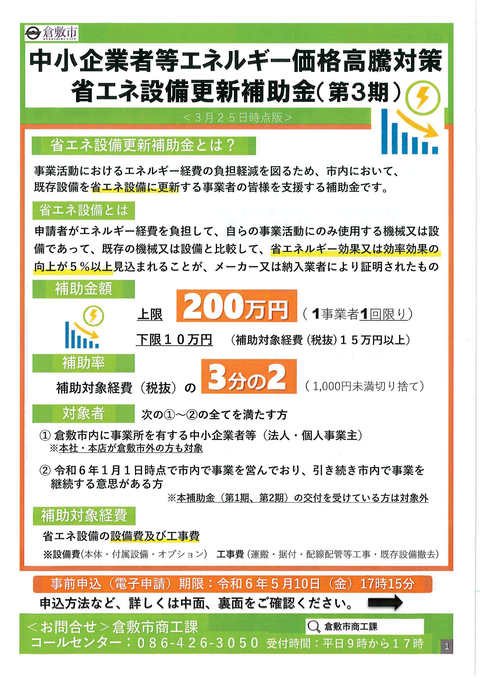 中小企業者等ｴﾈﾙｷﾞｰ価格高騰対策省エネ設備更新補助金（第３期）-01