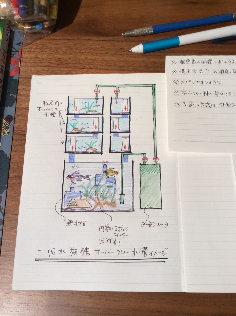 稚魚飼育用多段式オーバーフロー水槽計画 新 二帖水族館 稚魚飼育用多段式オーバーフロー水槽計画 新 二帖水族館