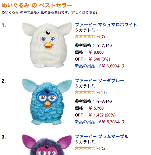 ファービーの最安価格をご紹介します 大人気 ファービーの最安価格をご紹介