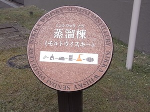 ニッカウヰスキー宮城峡蒸留所蒸溜棟案内看板