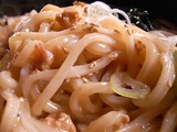 加須うどん久下屋脩兵衛の肉味噌うどんのアップ