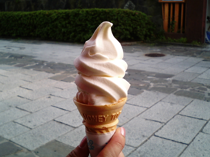 ソフトクリーム通りの北海道の美味しい牛乳で作ったソフト 牛乳ソフト グルメなバイクツーリング