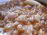 つけ汁にとご飯を混ぜ合わせアップ