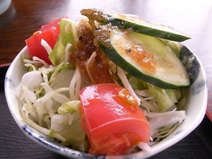 佐野ラーメン岳乃屋のサラダアップ