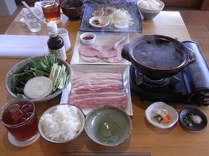 恋する豚のしゃぶしゃぶ定食全体