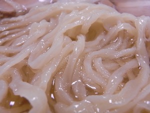 佐野ラーメン 池田屋のラーメンの麺アップ