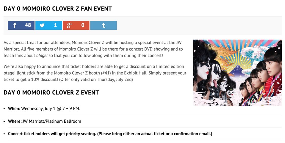 La開催 Anime Expo ももクロlive前日に ももクロから オタ芸 を学ぶ イベント開催 Day 0 Momoiro Clover Z Fan Event ももクロ侍