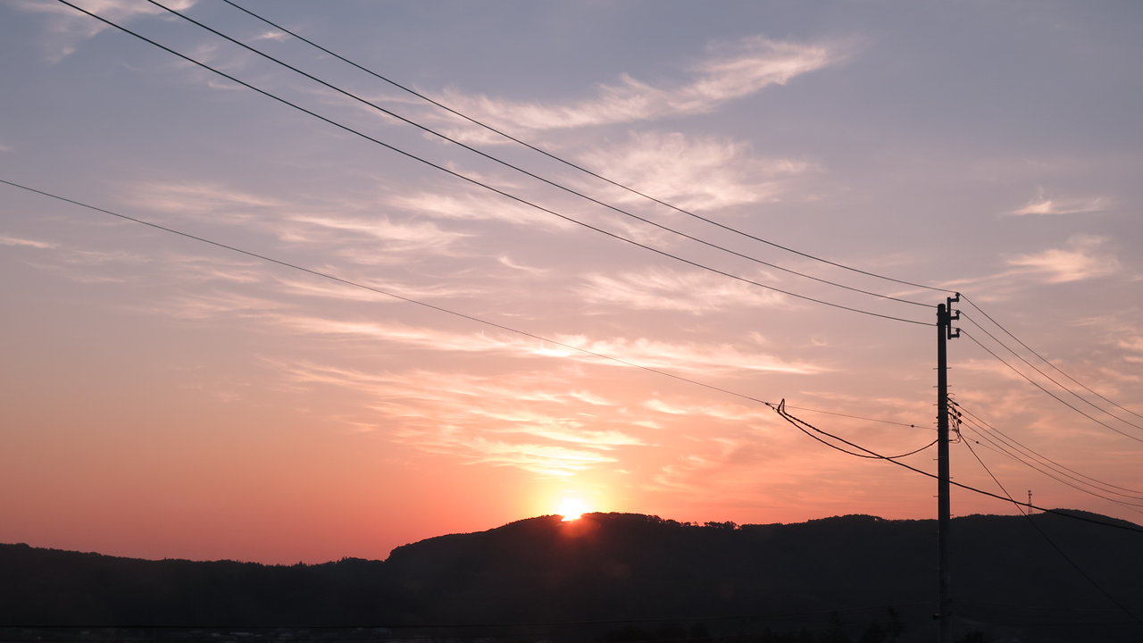 朝焼けの空 高台からの観天望気