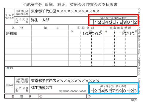 支払調書の画像