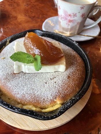 202006庭園喫茶錦のし梅パンケーキ1