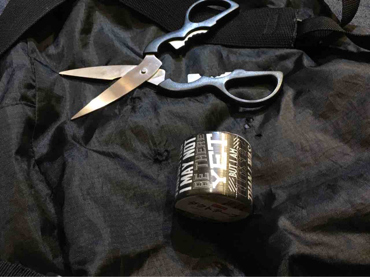 ダクトテープを貼って縫って リクセン化やり直し とりあえず やってみる Small Step Sky Park