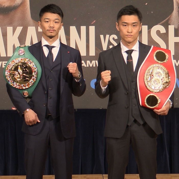 〈新品〉中谷潤人×西田凌佑 統一戦記念タオル 中谷潤人＆ #西田凌佑、一夜明け会見で握手 『PRIME VIDEO