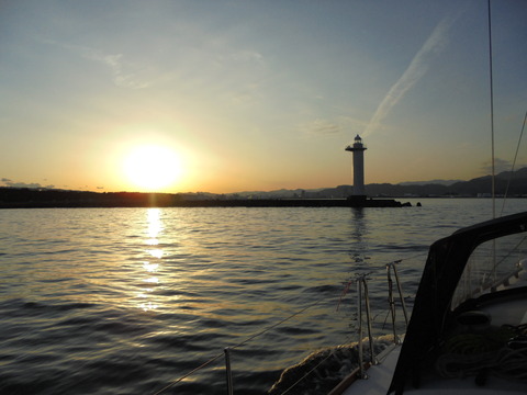 日没寸前の清水港