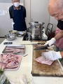 先生が模範を見せる