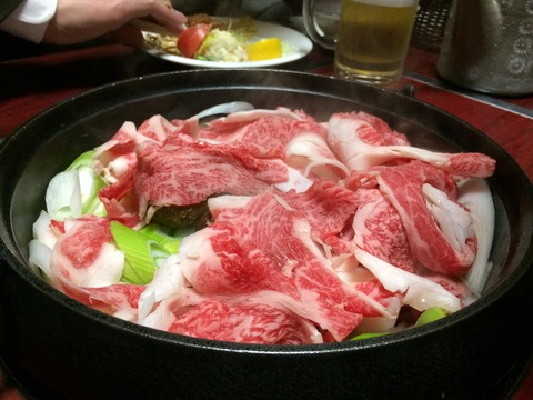 吉田みきと ほぼ毎日ブログ みふみ屋肉店のスキヤキ 吉田みきと ほぼ毎日ブログ みふみ屋肉店のスキヤキ