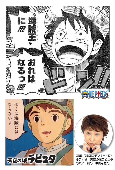 ワンピースのルフィの声優を決める際、最初の段階では「何のイメージも付いてない若い人」が良いって話だったらしいよ