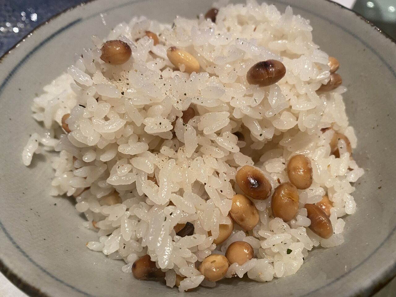 節分豆の残りで炒り豆ご飯 喜望の暁