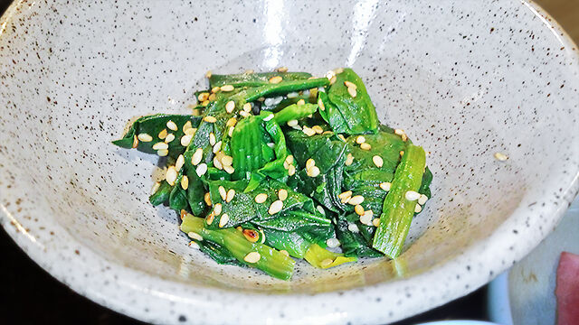 成増 ランチ だいこん ほうれん草のお浸し ( 麦とろ定食 )