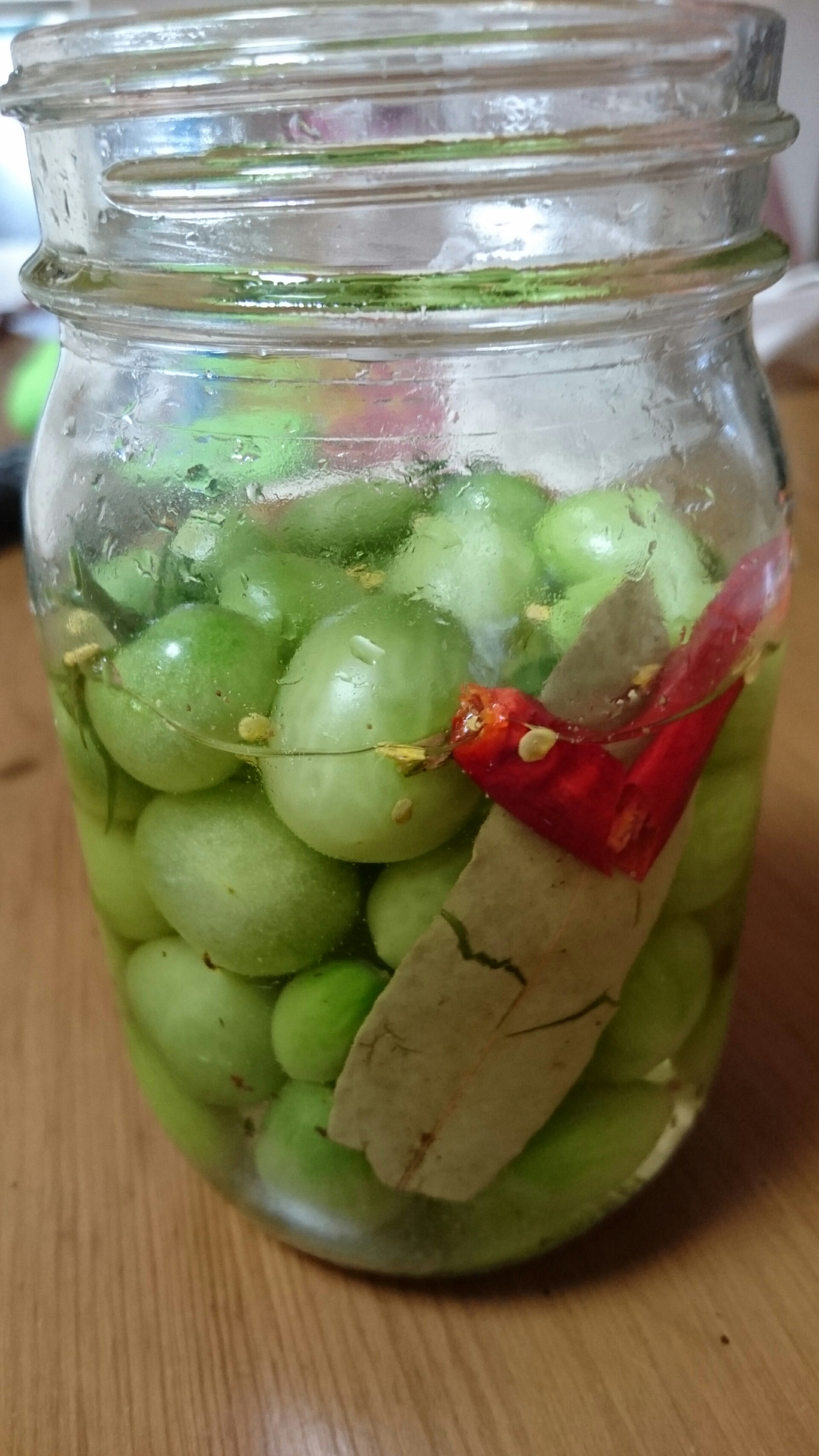 青トマトのピクルス ミエとアズキのちょい田舎暮らし 青トマトのピクルス ミエとアズキのちょい田舎暮らし