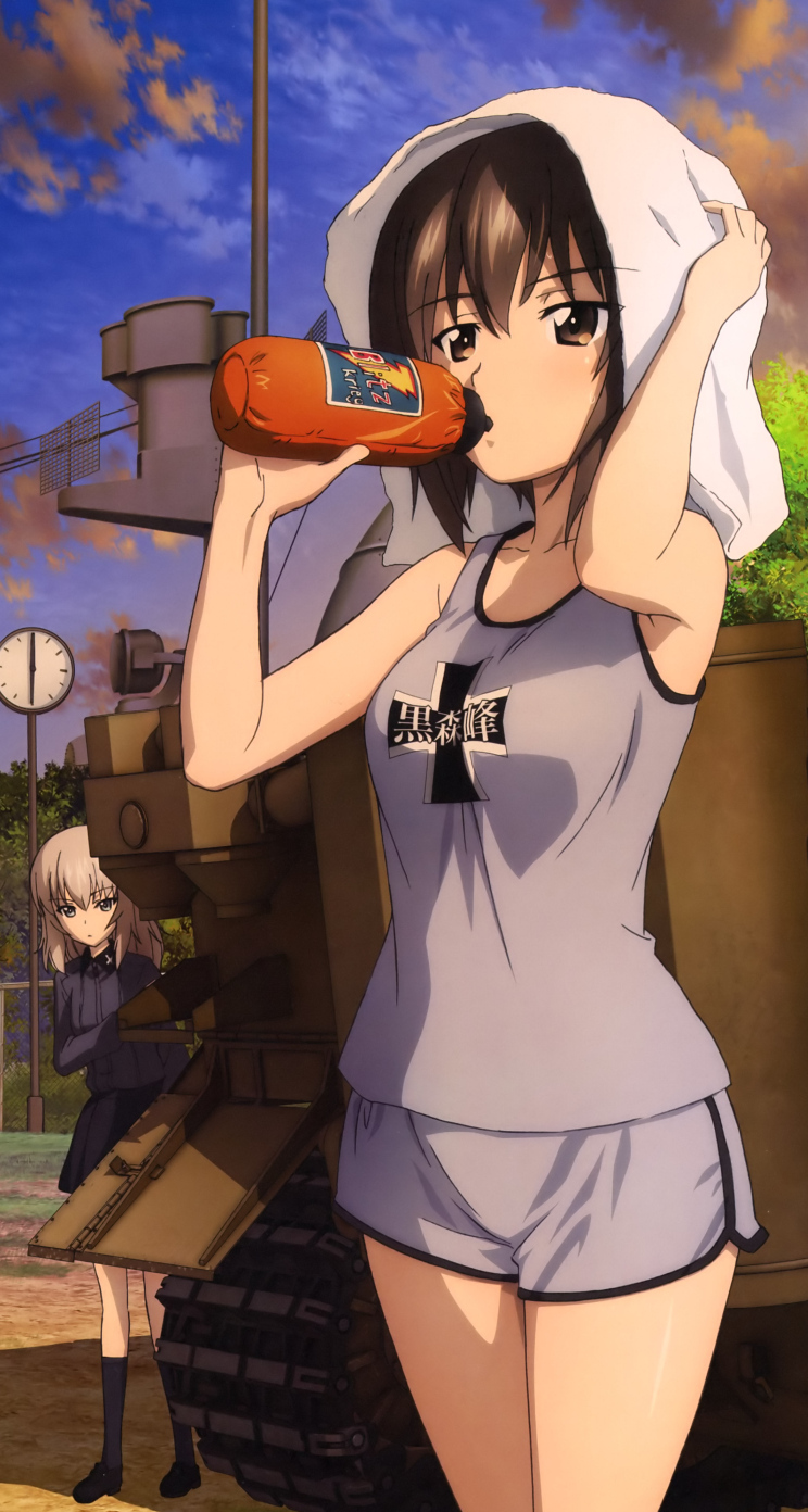 西住まほ タンクトップ Iphonex 8他 Ipad 壁紙 106 ガールズ パンツァーf N